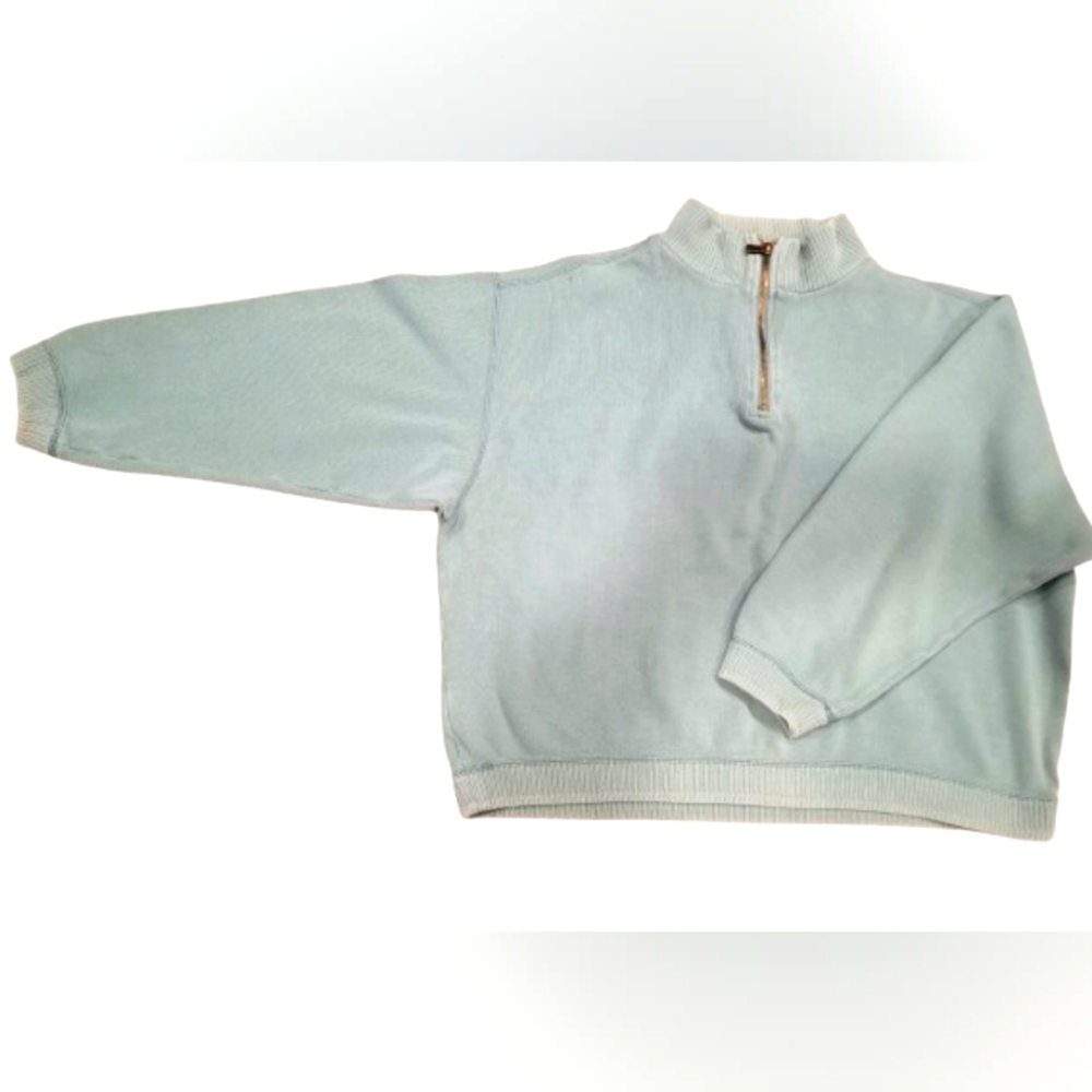 Tommy Bahama Sage Green  Crop Athleisure Sweatshirt.